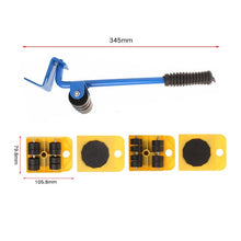 Load image into Gallery viewer, 5Pcs Furniture Lifter Sliders Kit Profession Heavy Furniture Roller Move Tool Set Wheel Bar Mover Device Max Up for 100Kg/220Lbs